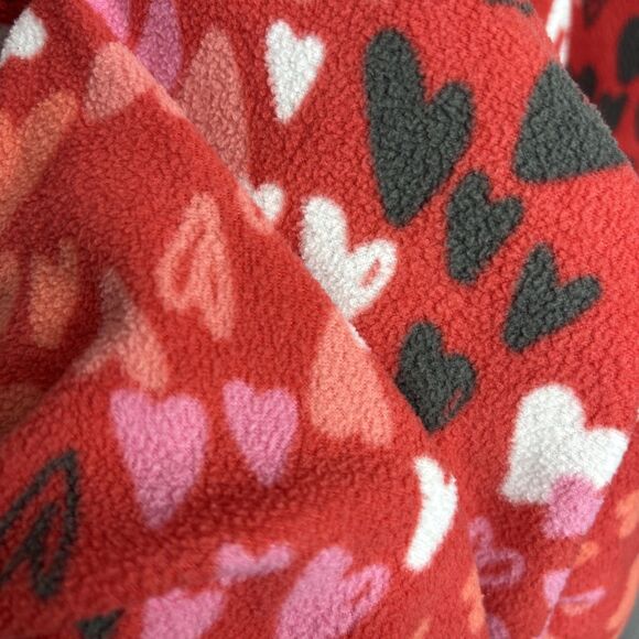 June & Daisy Women’s M Red Heart Print Fleece Lounge Pants Cozy Pajamas - Picture 4 of 5